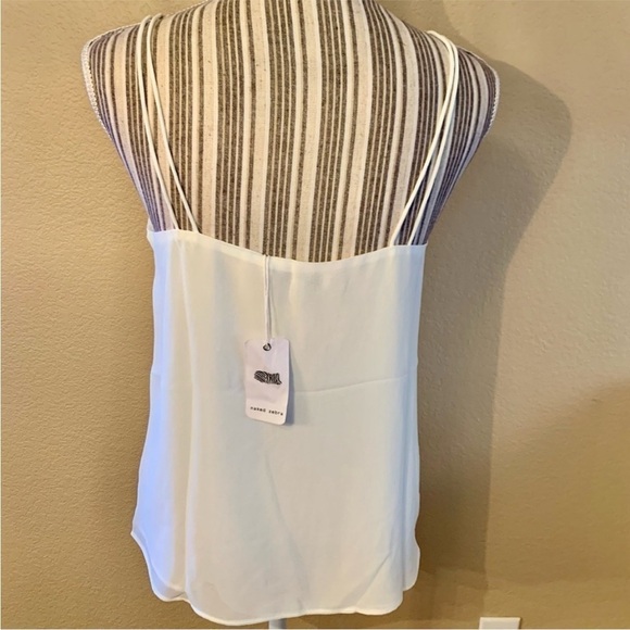 NWT Dressy Tank Small Naked Zebra Boutique brand White Double Strap Lined Sexy - Picture 6 of 10